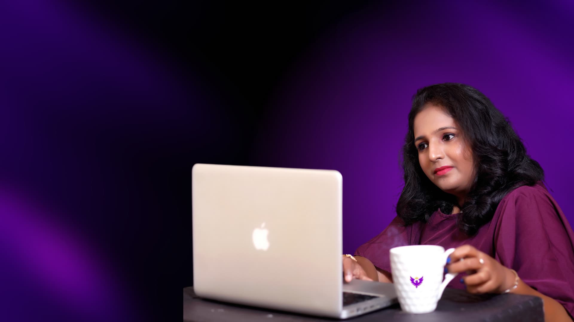 A laptop and sasirekha best life coach